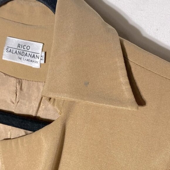 Vintage Rico Salandanan Tan Long Blazer Light Jacket M - Picture 10 of 14